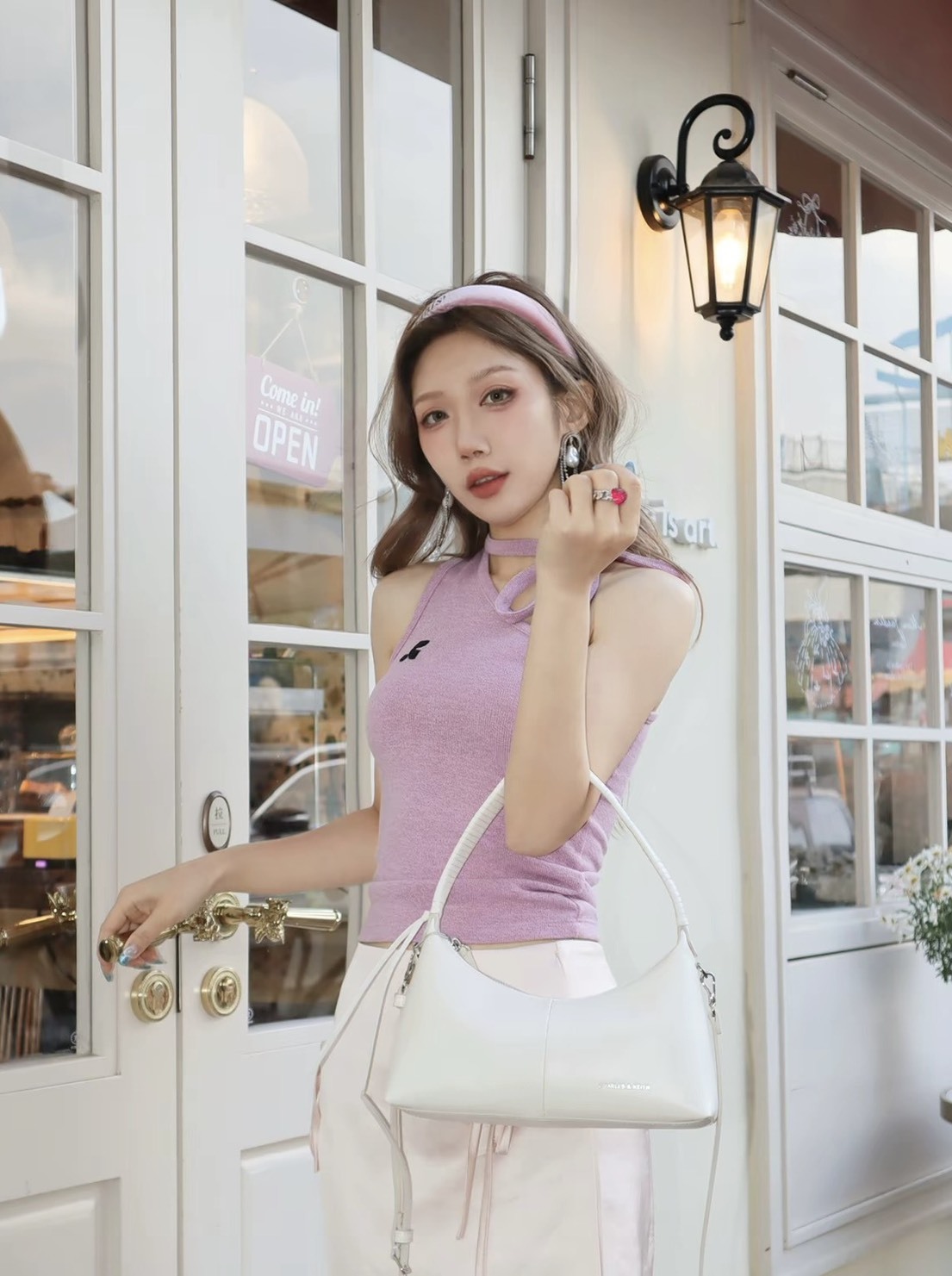 CHARLES&KEITH 小CK 夏新柔軟簡約拉鍊 PU 手提包 女款