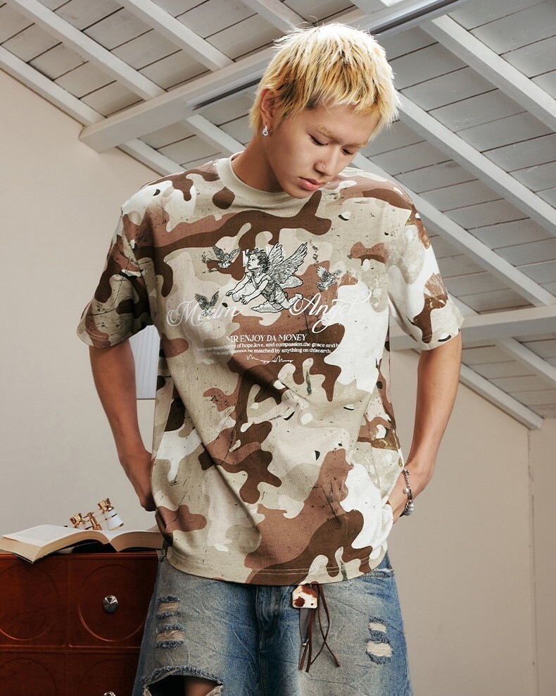 MEDM 天使系列 迷彩斑紋 圖像Logo 短袖 T