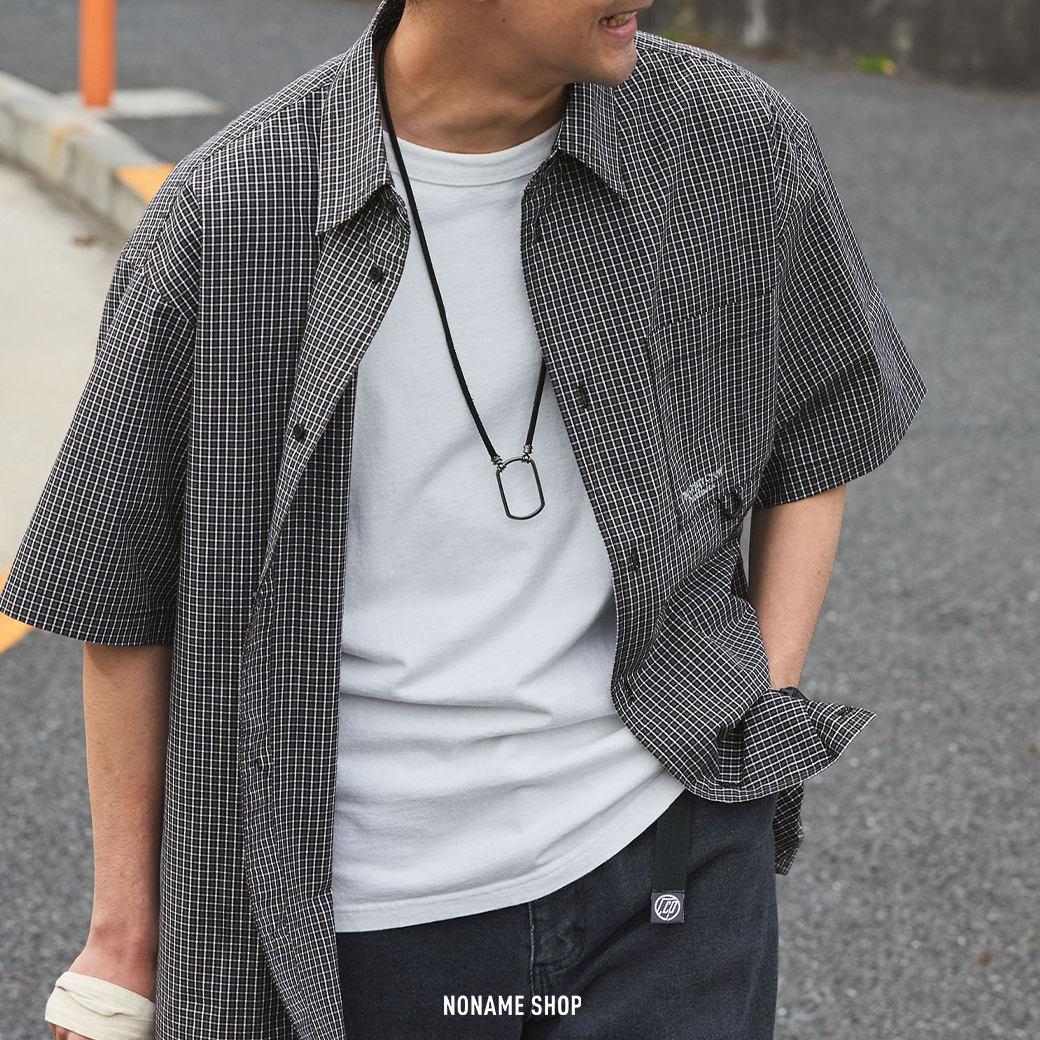 THE CRAFT CREW PRODUCTS 寬鬆 抽繩 格紋 短袖 襯衫 六色 (男款)