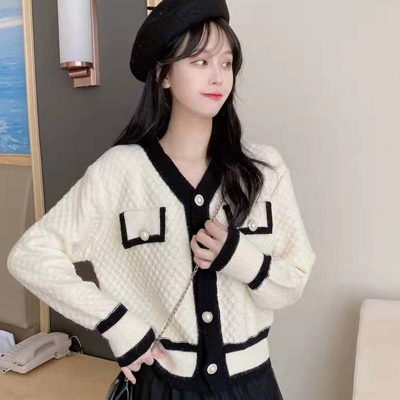 Chanel-Inspired Elegant V-Neck Knit Cardigan