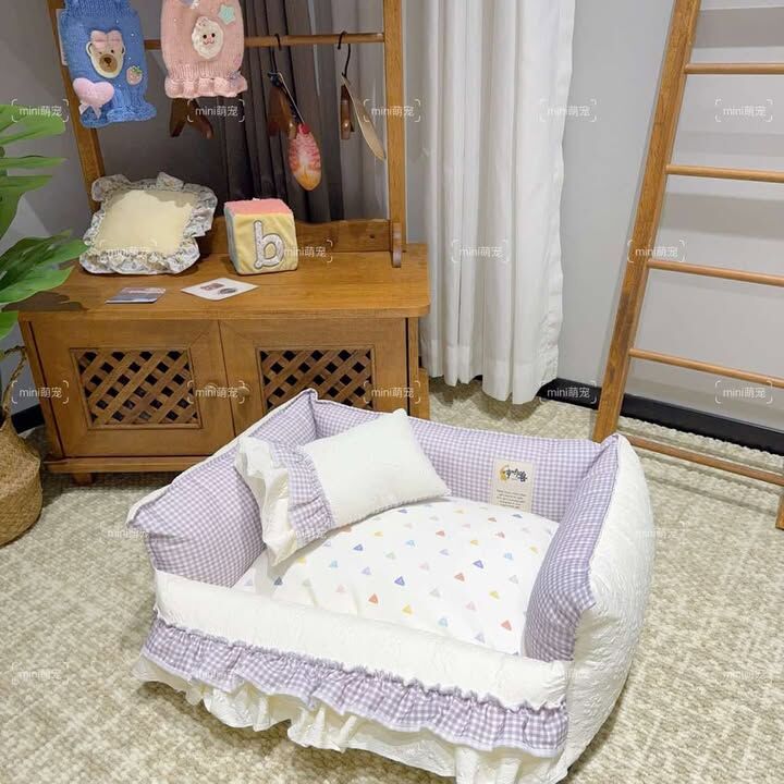 哼唧兽多巴胺格子狗窝沙发可拆洗（ 50x40x26）（ 65x50x26）