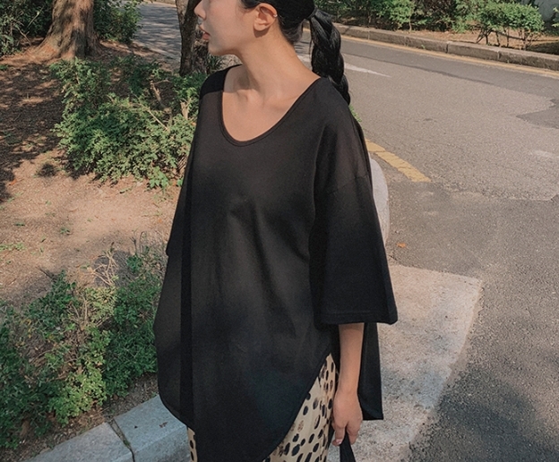 春夏新款/前圓弧側開叉棉t MANIFEST正韓🇰🇷