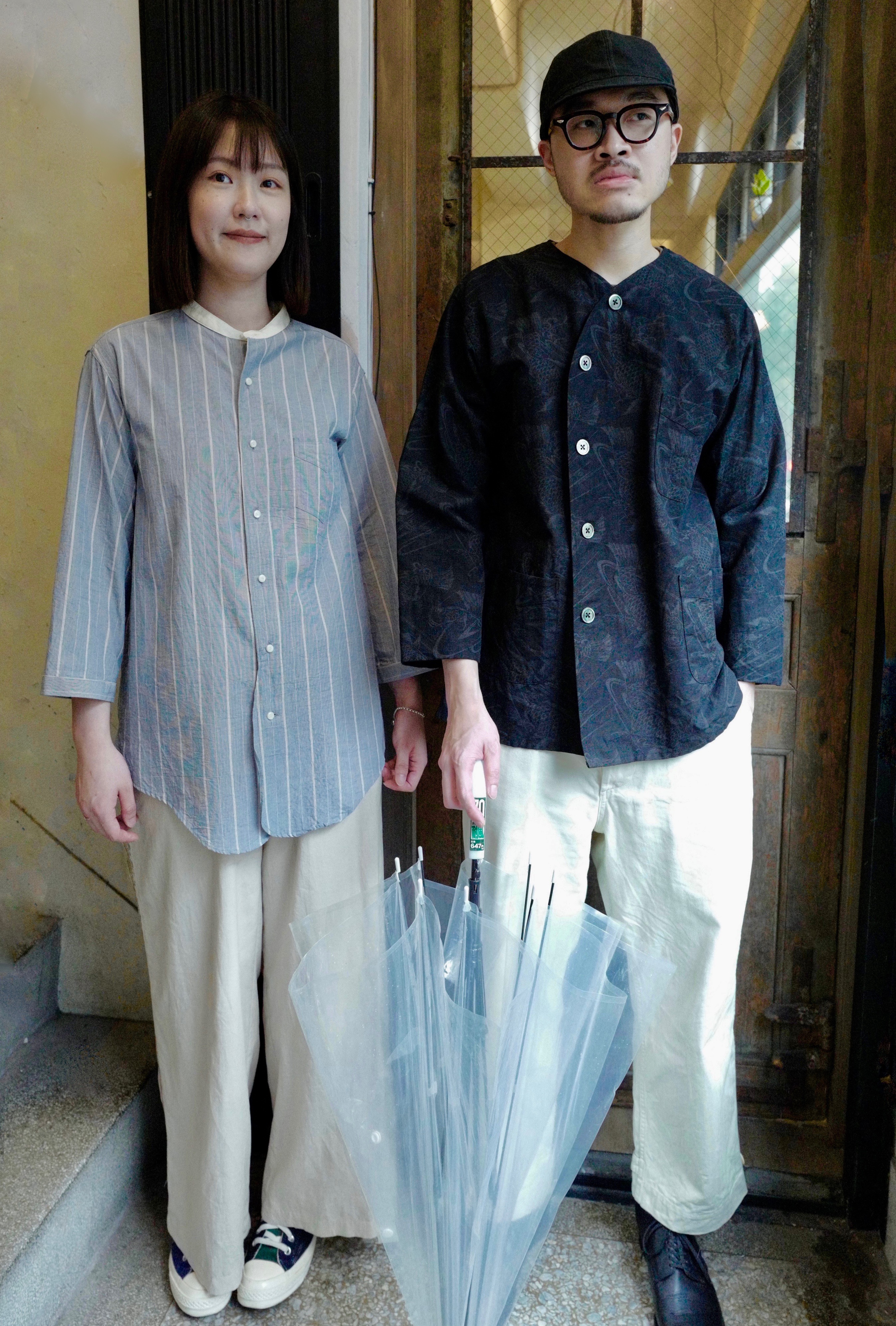 HOUSTON  EMBROIDERY EASY PANTS / 刺繍 / NAVY