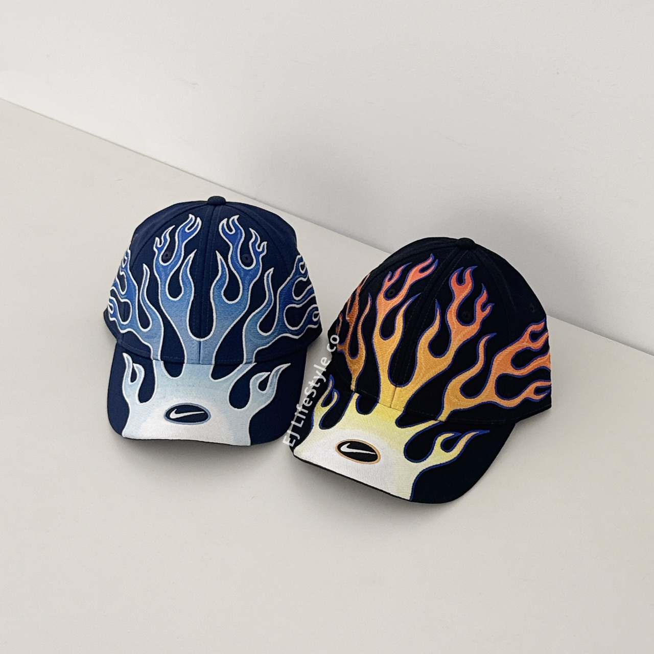 NIKE CLUB S OG FLAME 火焰帽 深藍 HV6642-410 橘黑 HV6642-010 Y2K 老帽 棒球帽 / 現貨