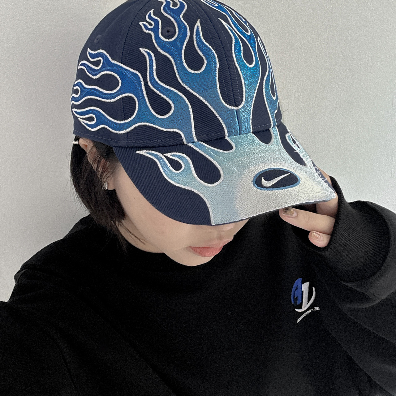 NIKE CLUB S OG FLAME 火焰帽 深藍 HV6642-410 橘黑 HV6642-010 Y2K 老帽 棒球帽 / 現貨