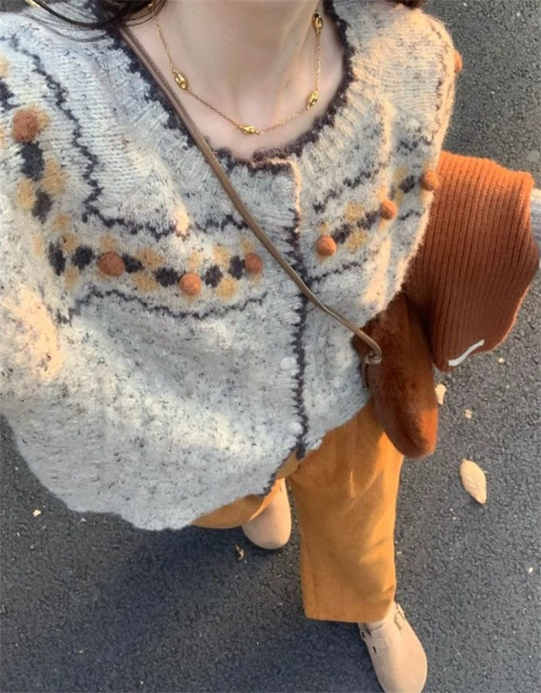 Retro Wool-Blend Lazy Style Knit Cardigan