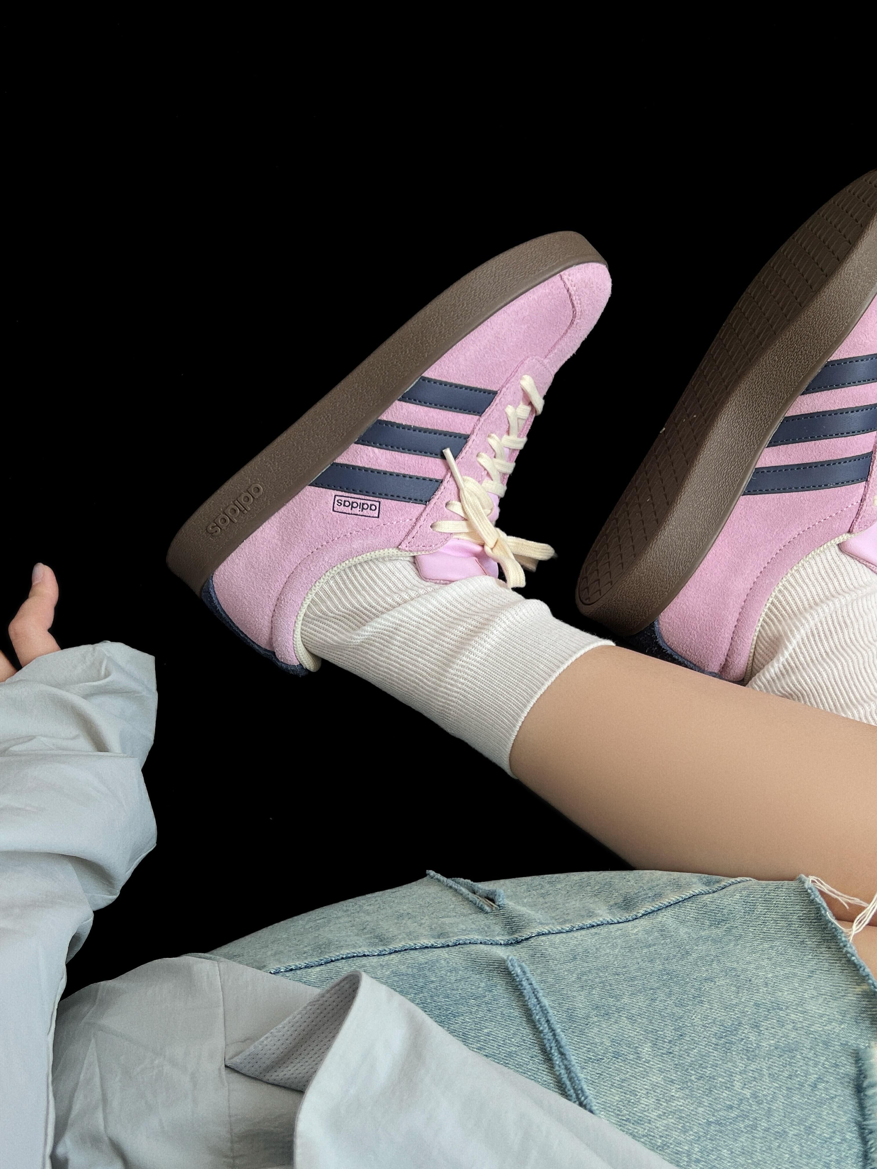 Adidas VL Court 2.0 紫薯可可 粉紫色 紫色 麂皮 復古 焦糖底 板鞋 小Samba T頭鞋 JR8309/預購