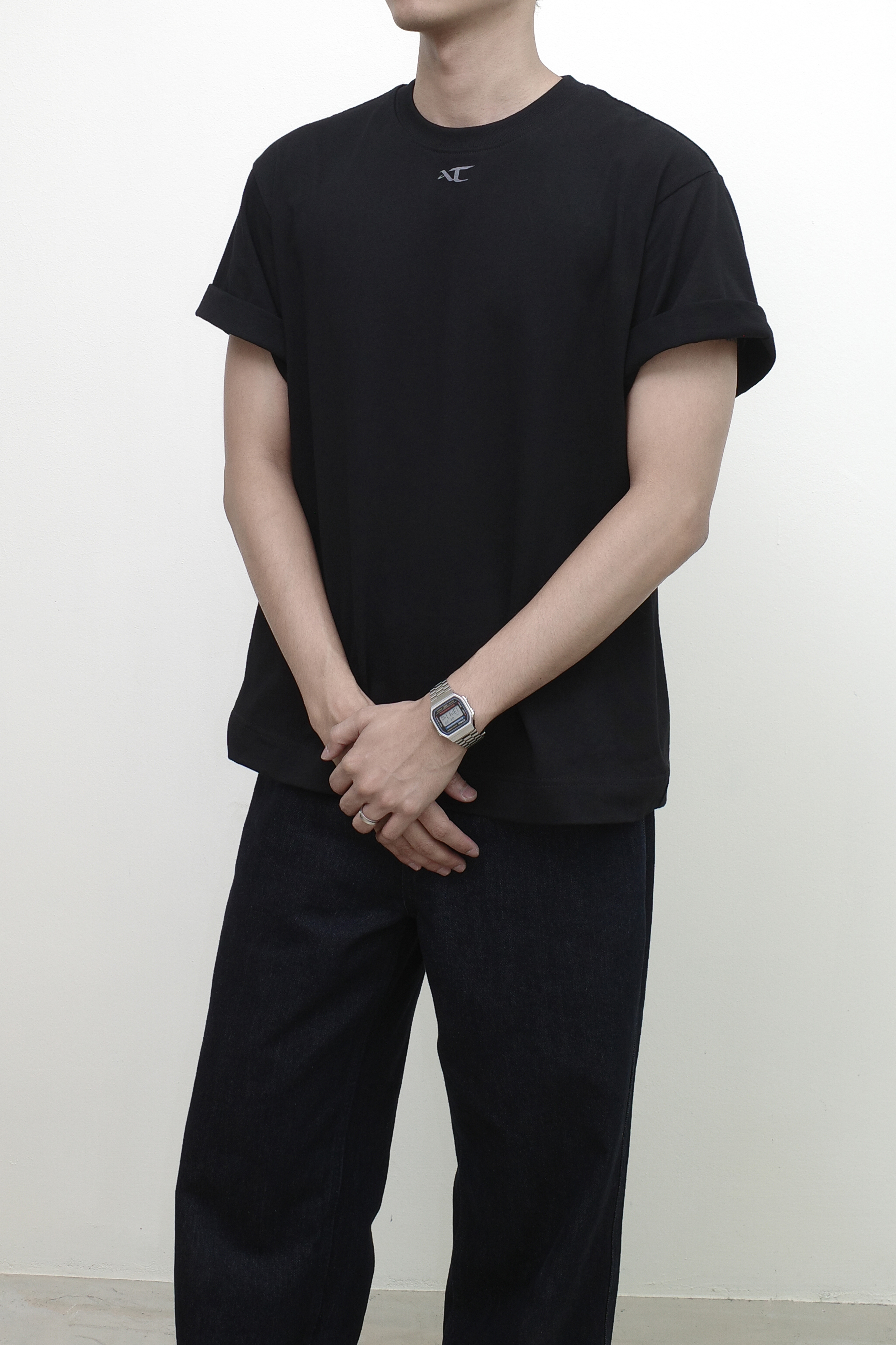 Anonymous Talking｜S25-SS04– Pleated Tee (Black)