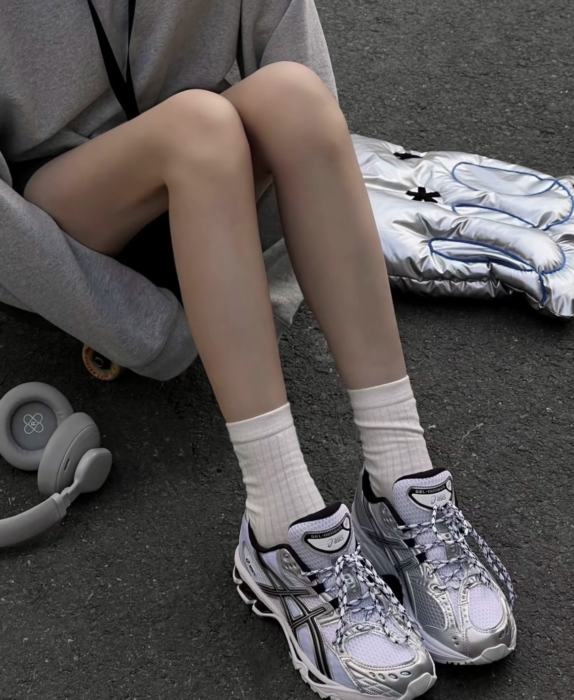 Asics GEL-Nimbus 10.1 白灰 陰陽復古跑鞋