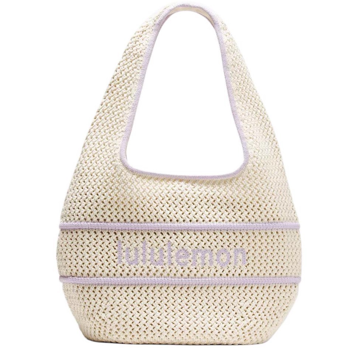 lululemon 7L 刺繡Logo手提包（象牙白／薰衣草霜）