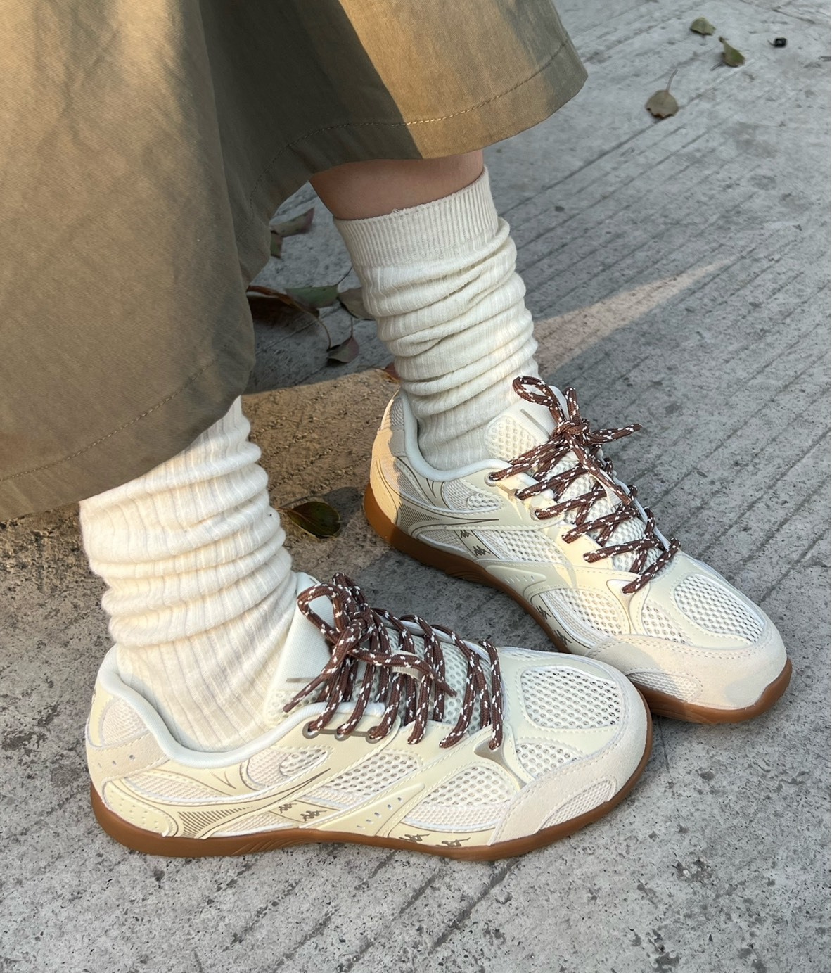 Kappa 背靠背 奶酪白 休閒運動鞋（女款）