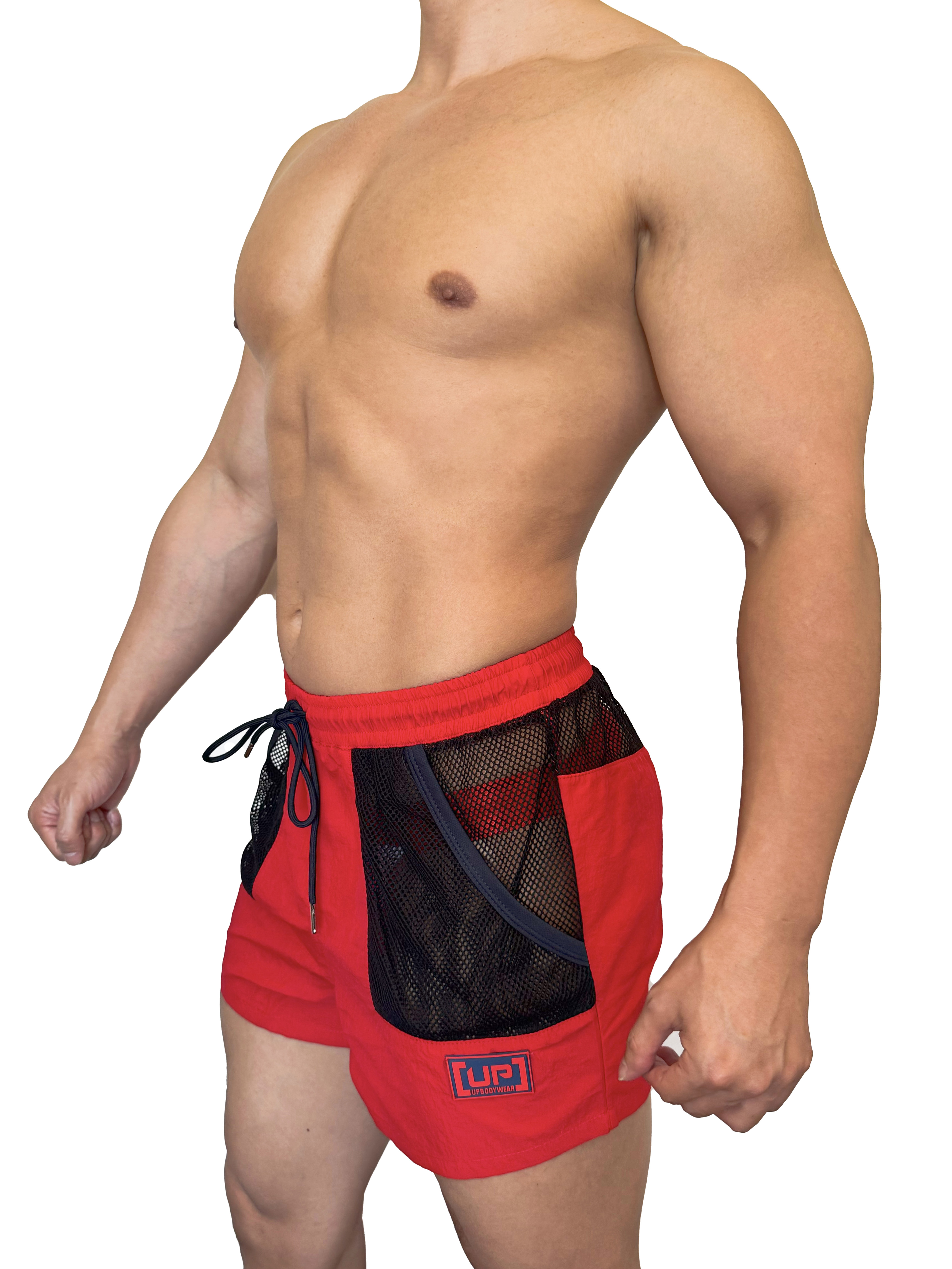 2025全新系列 - UP For Fun Surf 網透沙灘短褲 夏日紅