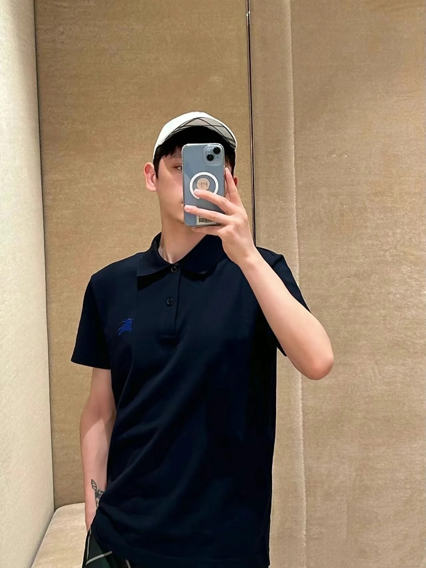 BBR 黑色 經典 男款 刺繡藍色戰馬 Polo