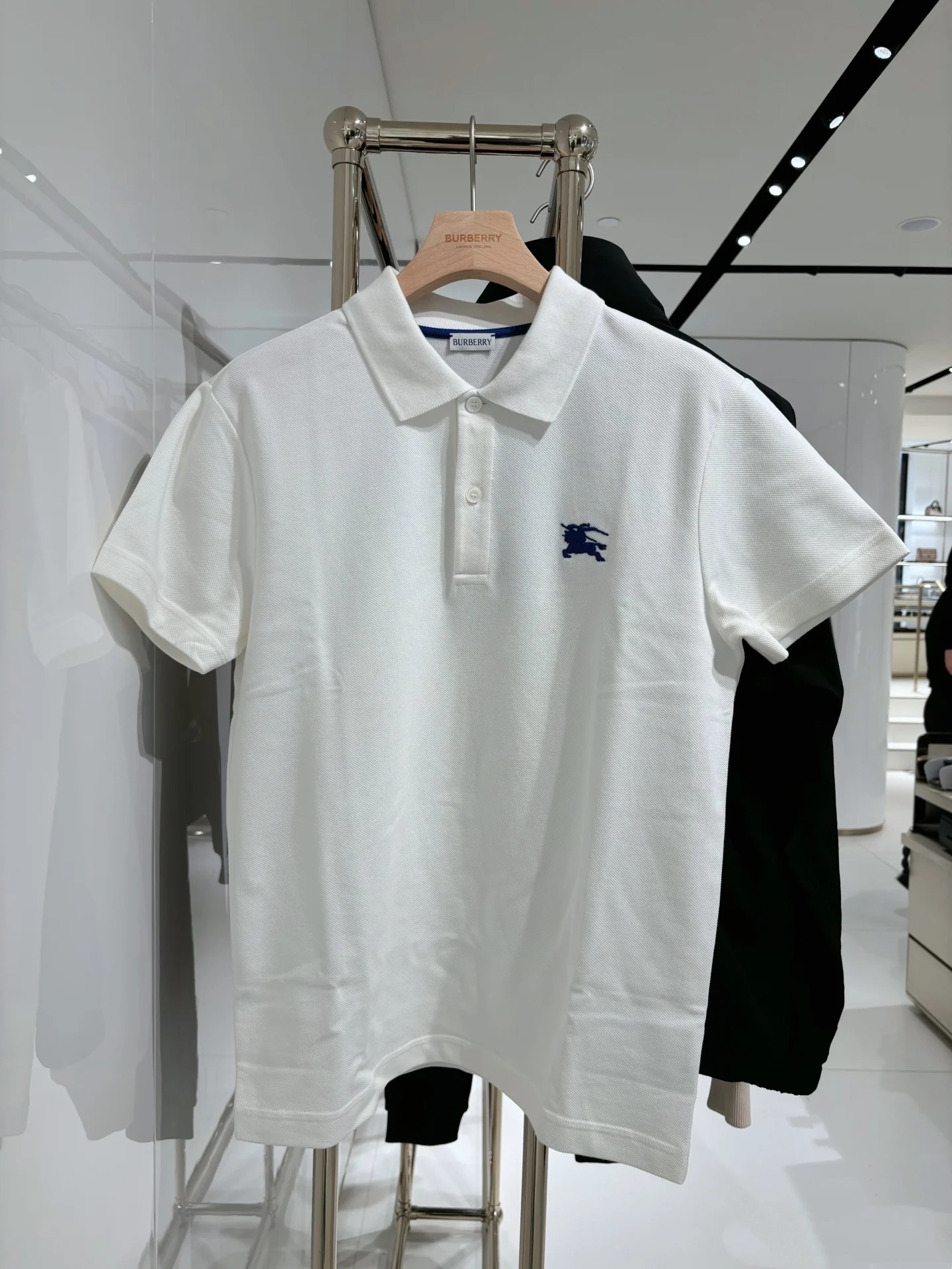 BBR 白色 經典 男款 刺繡藍色戰馬 Polo