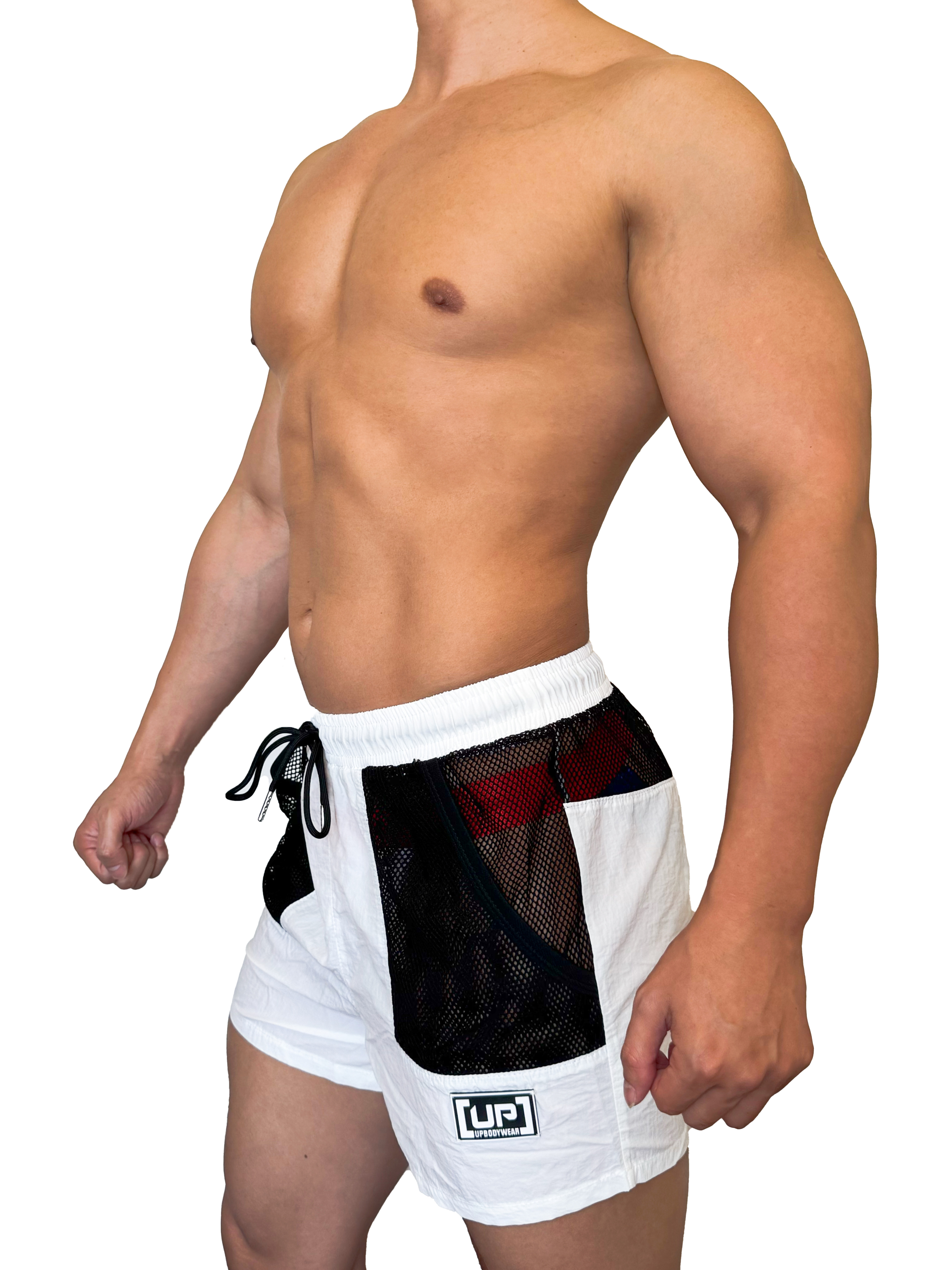 2025全新系列 - UP For Fun Surf 網透沙灘短褲 透視白