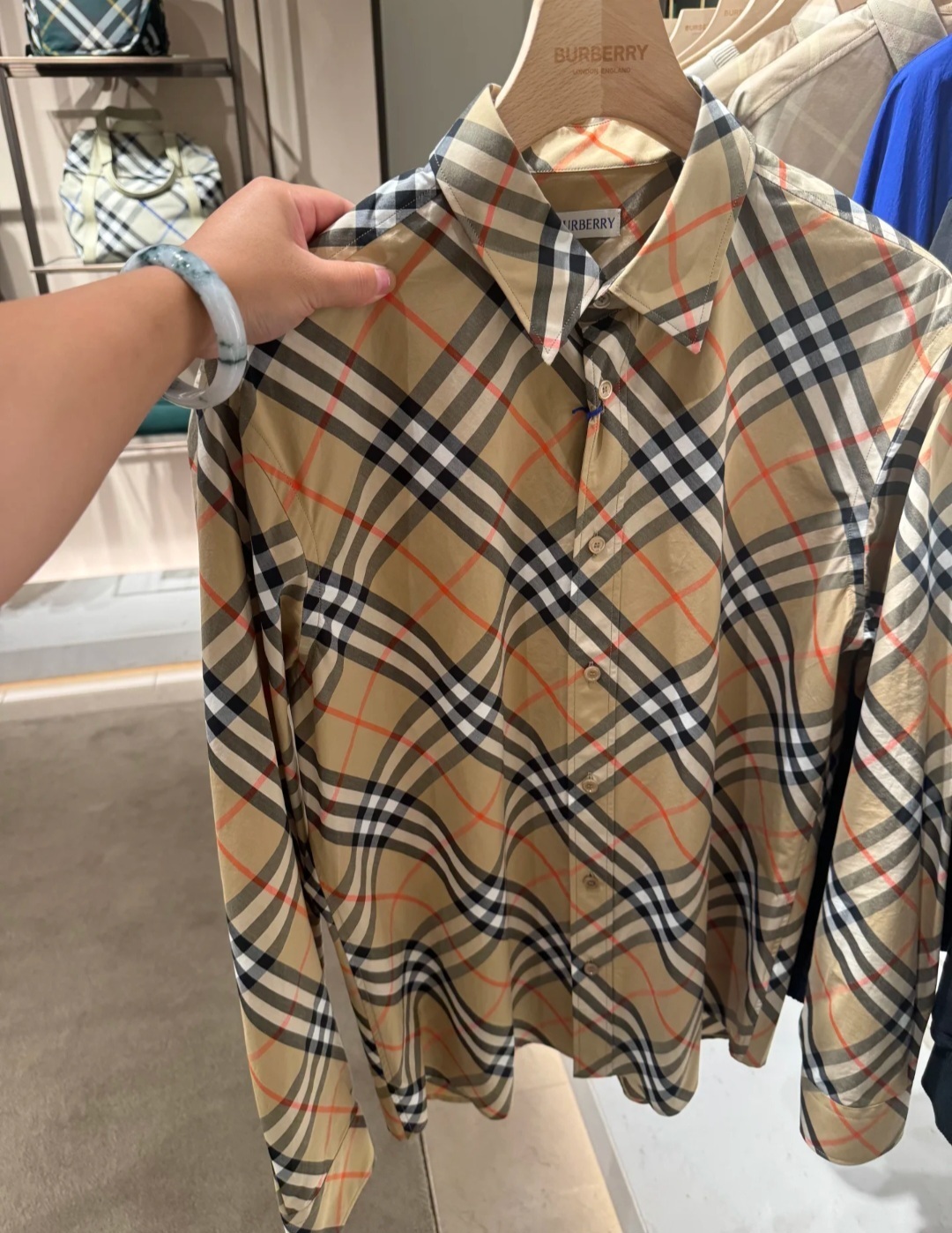 BBR 經典斜紋 小格仔 男款襯衫 長袖