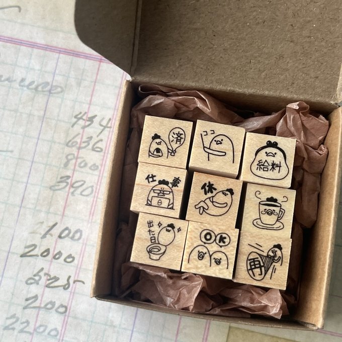 日本YUN．雞家族手帳迷你印章組(9入)