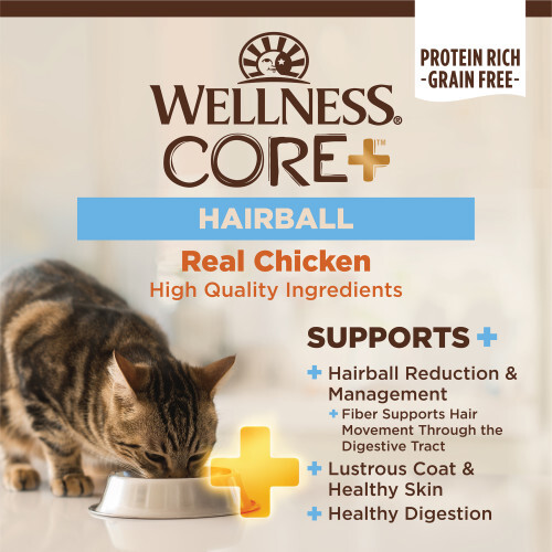 [斷貨中] Wellness Core+ - 無穀物去毛球雞肉配方 Grain Free Hairball Chicken Formula 4.75lbs