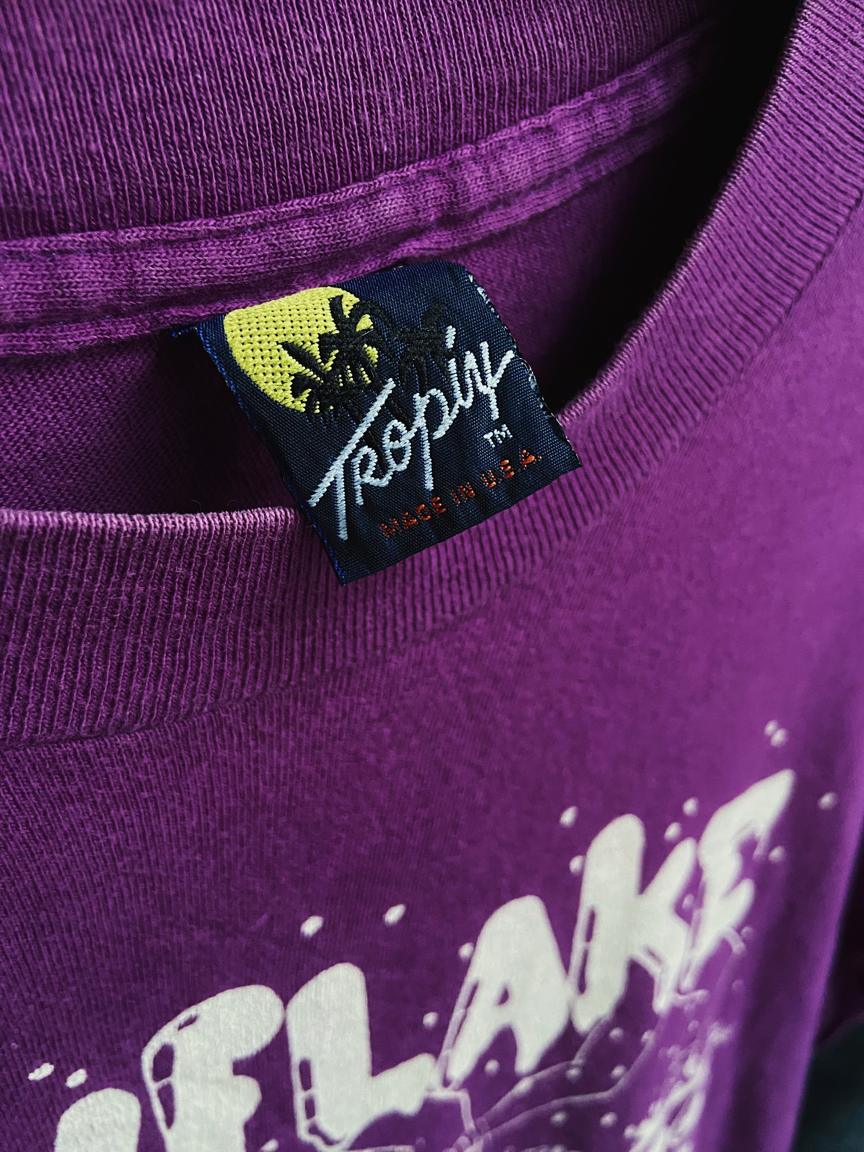 80s Vintage T-shirt “SNOWLAKE” / 美國 跑步競賽紀念 古著短踢 紫