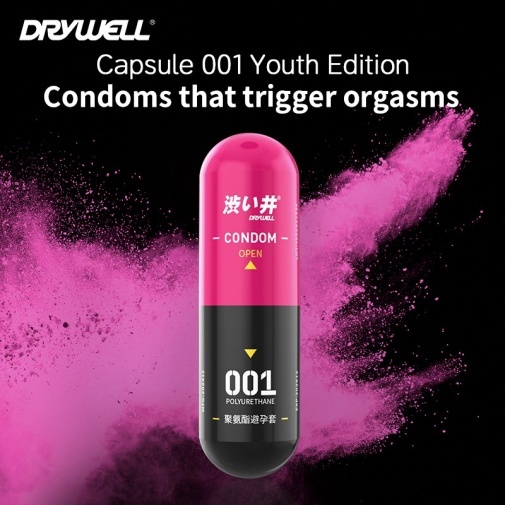 Drywell - 0.01 Pleasure 3's Pack PU Condoms