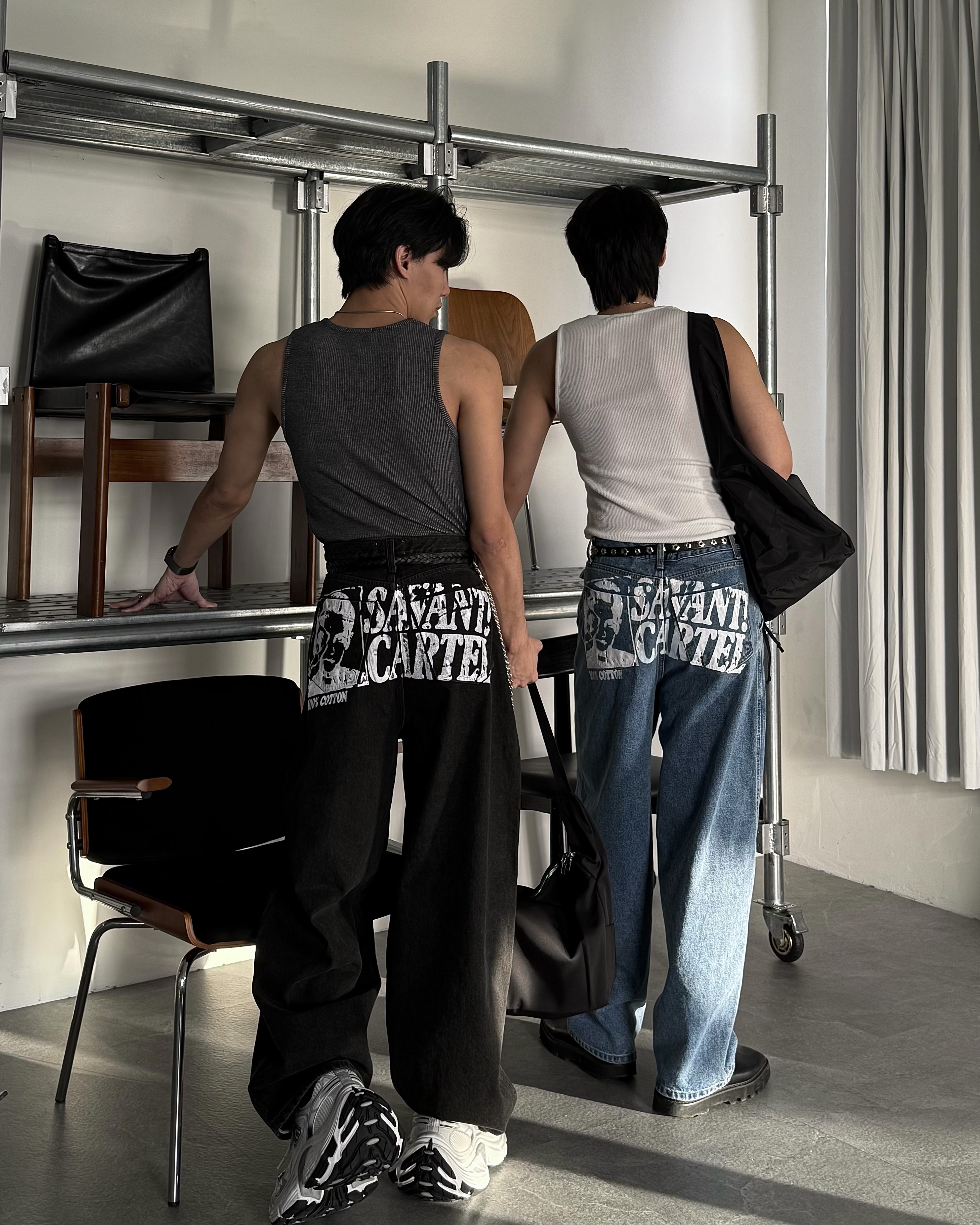 𝐇·𝐓·𝐒 韓國 洛杉磯 美式噴漆 人像 街頭 立體感 直筒 牛仔褲