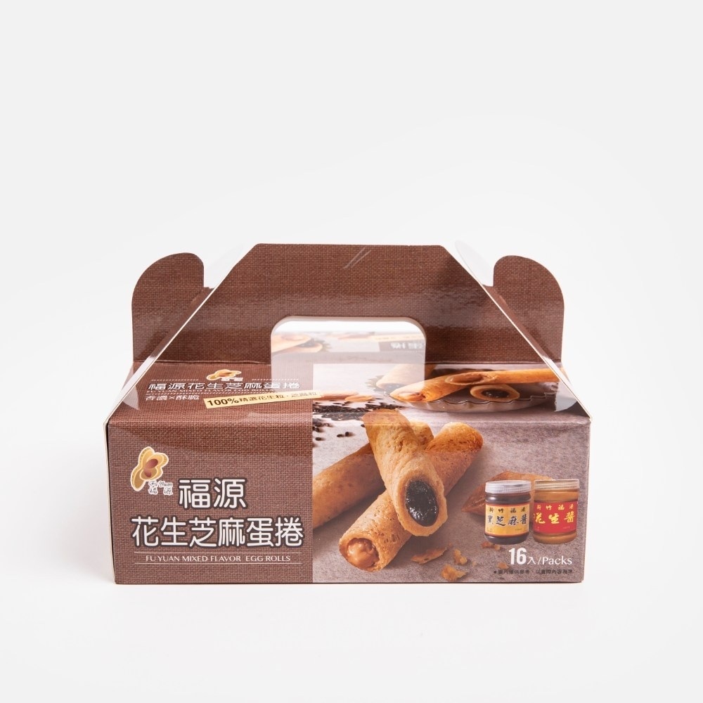 台灣福源｜手工花生芝麻醬蛋捲（16入）