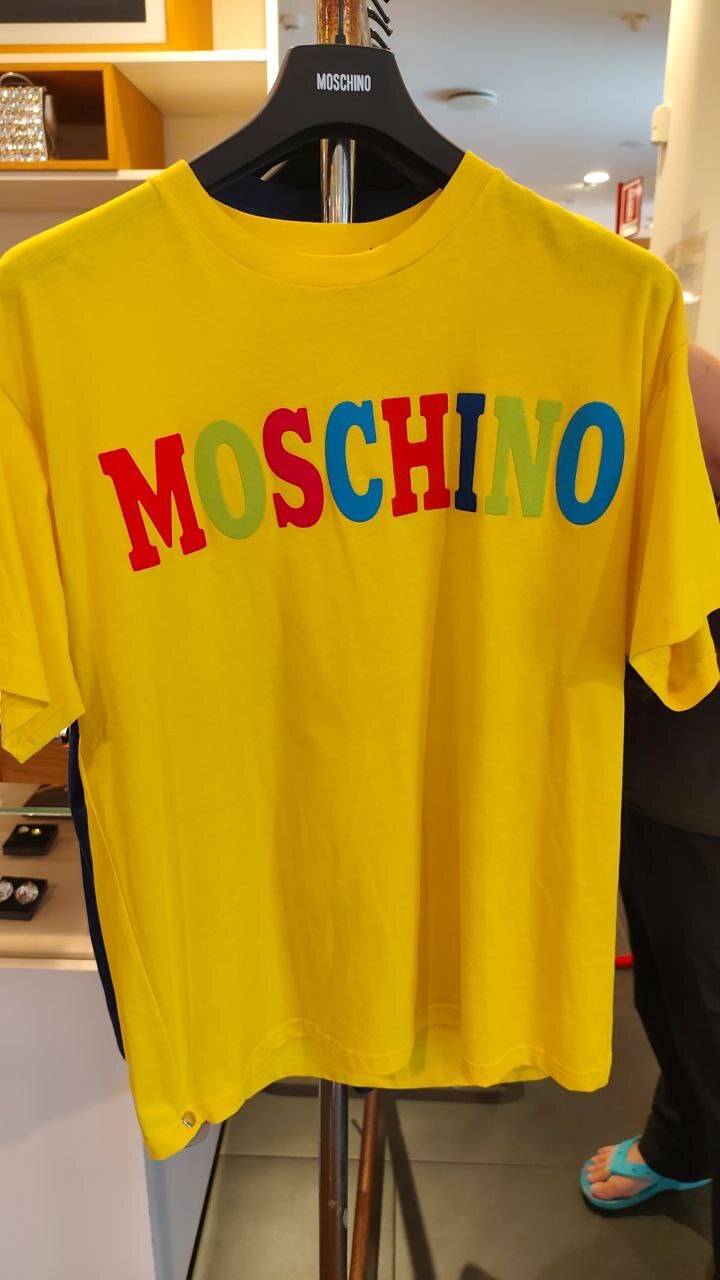 [E] MOSCHINO YELLOW COLORFUL LOGO S/S T-SHIRT, ET071305412027 (EM250)