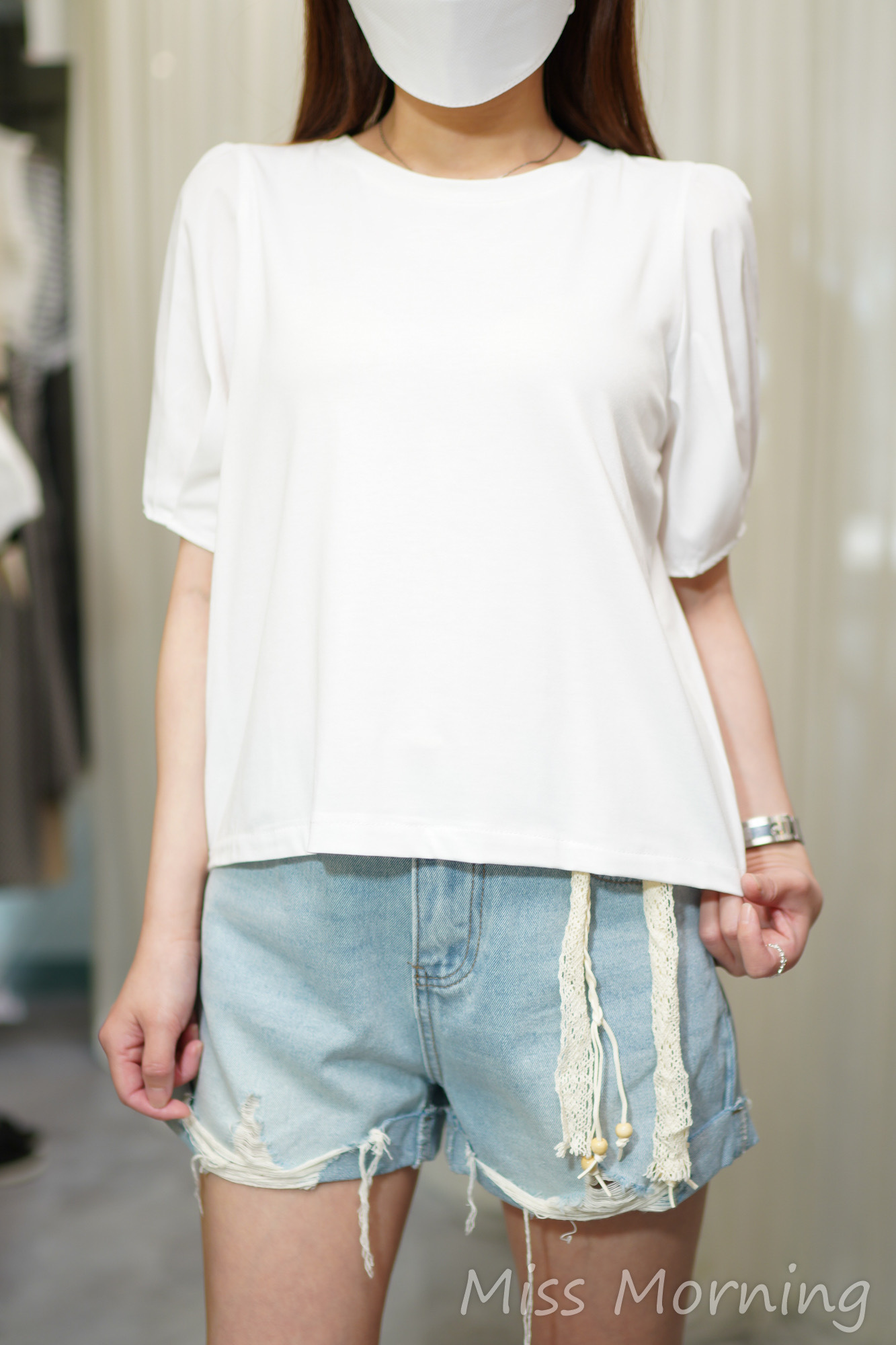 lace邊邊薄牛料背心裙(14595)