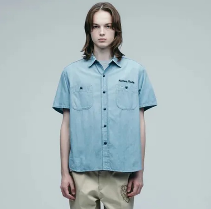 HUMAN MADE 2025 CHAMBRAY S/S SHIRT - INDIGO PRE ORDER ITEM (預訂中)