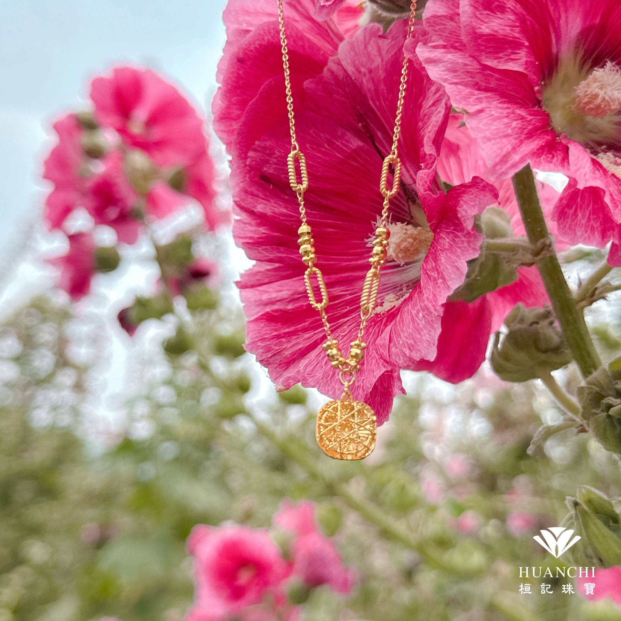 閃耀方糖(金絲) 黃金項鍊