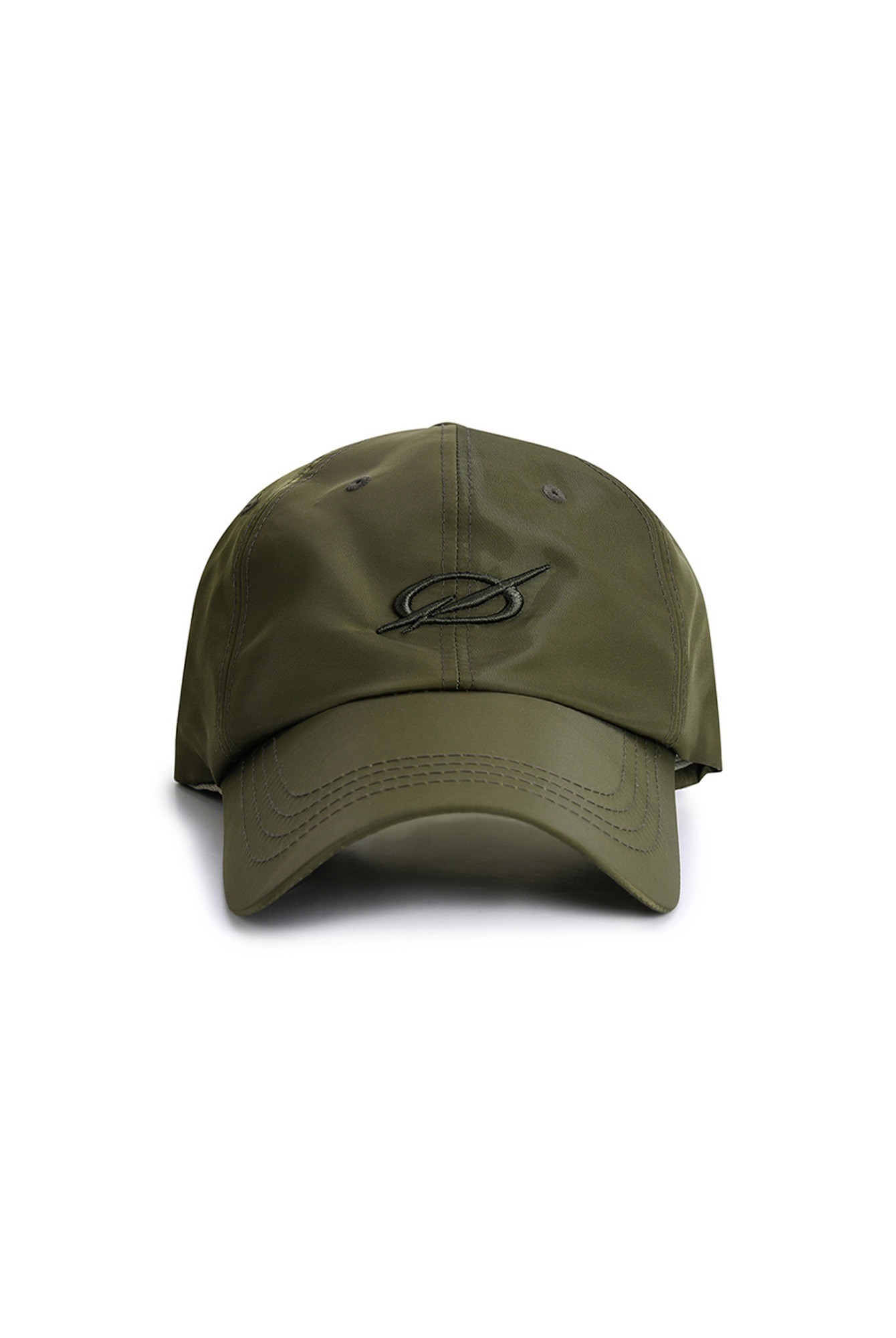SHINY LOGO EMBROIDERY CAP - KHAKI