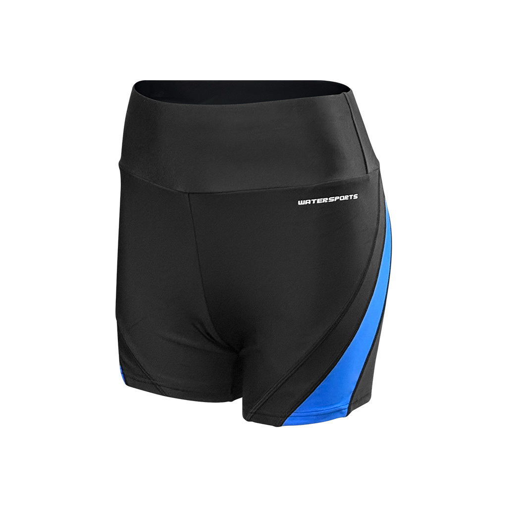 Hydro-Fit 高腰收腰平腳泳褲 - 黑/藍