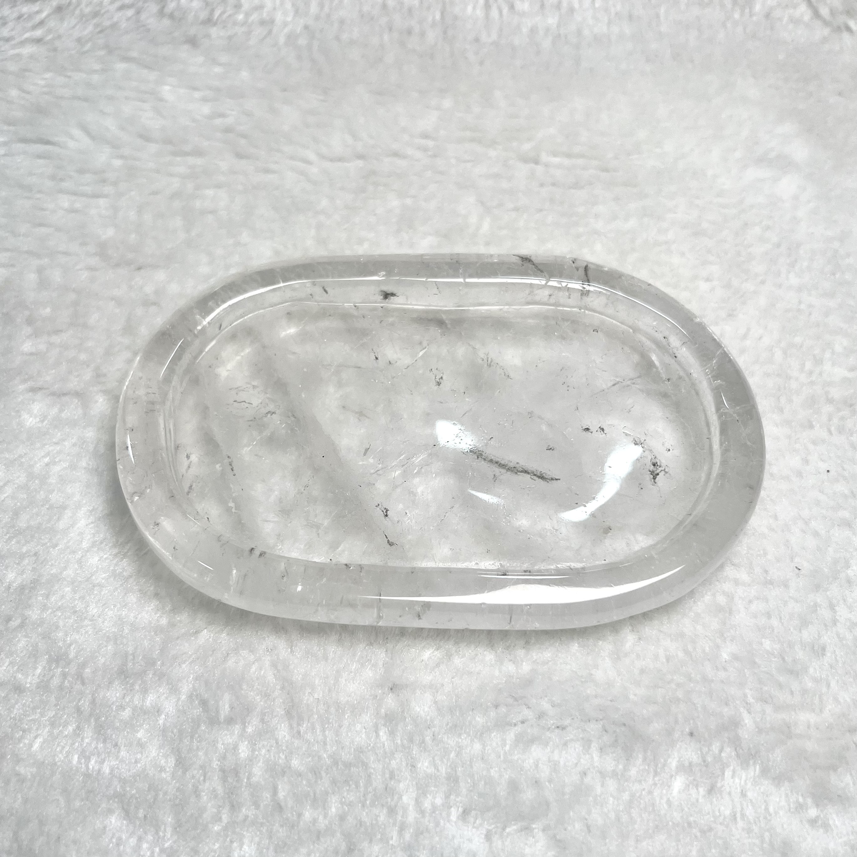 長圓形白水晶碟 #H705A