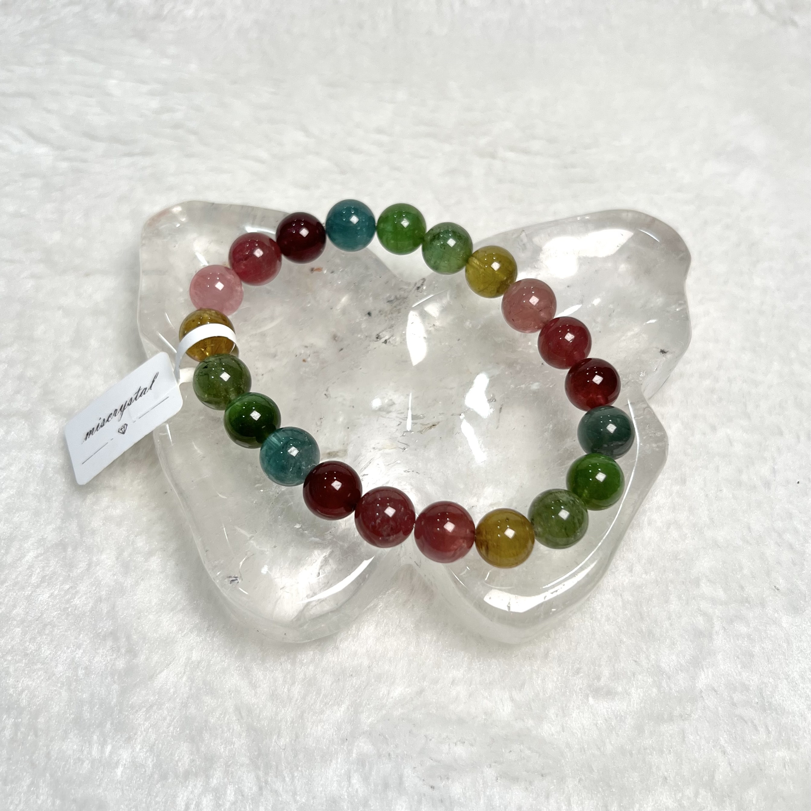 蝴蝶形白水晶碟 #H704