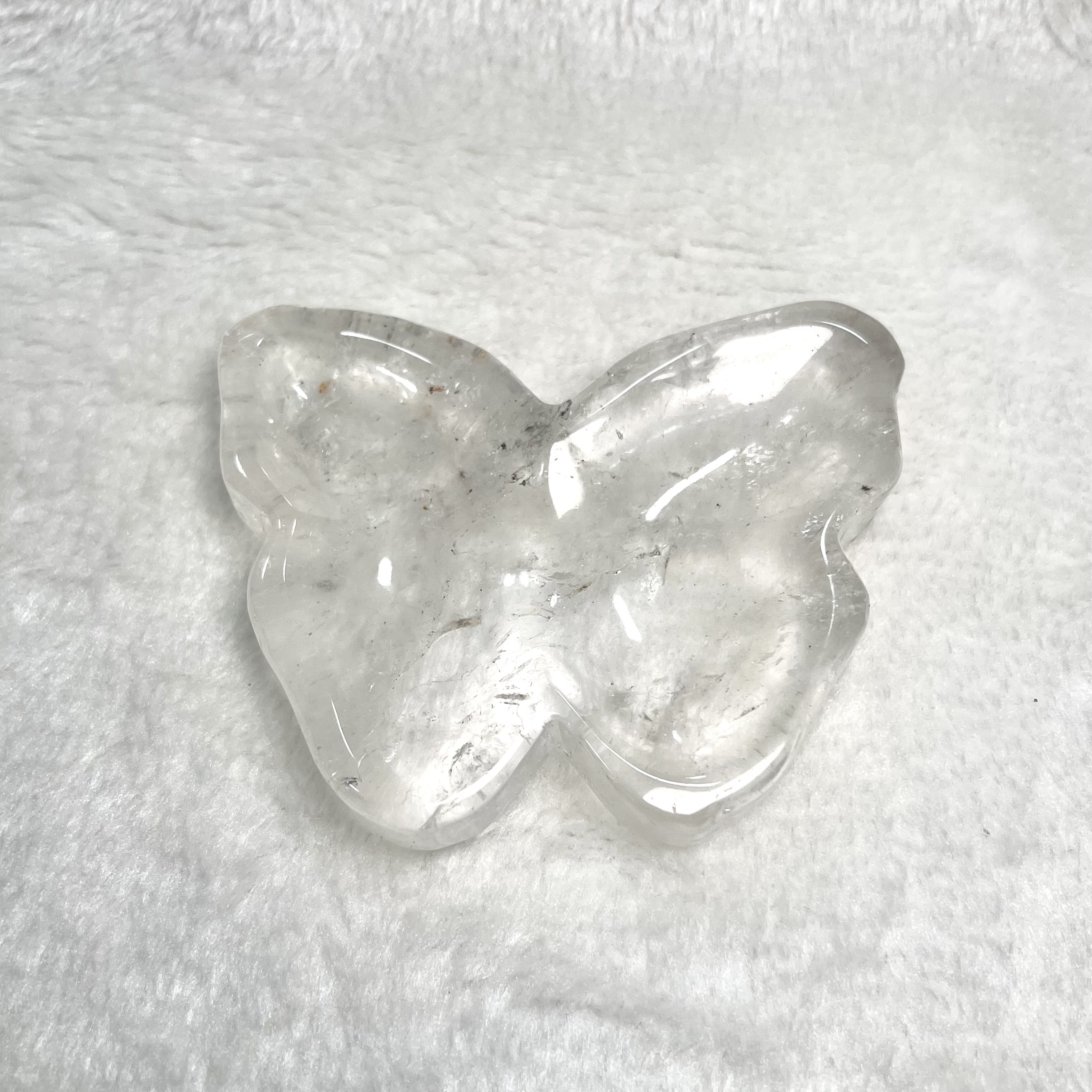 蝴蝶形白水晶碟 #H704