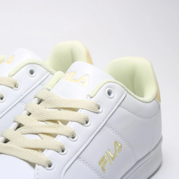FILA 休閒鞋 白黃色 皮革 復古 小白鞋 女 5C323Y199