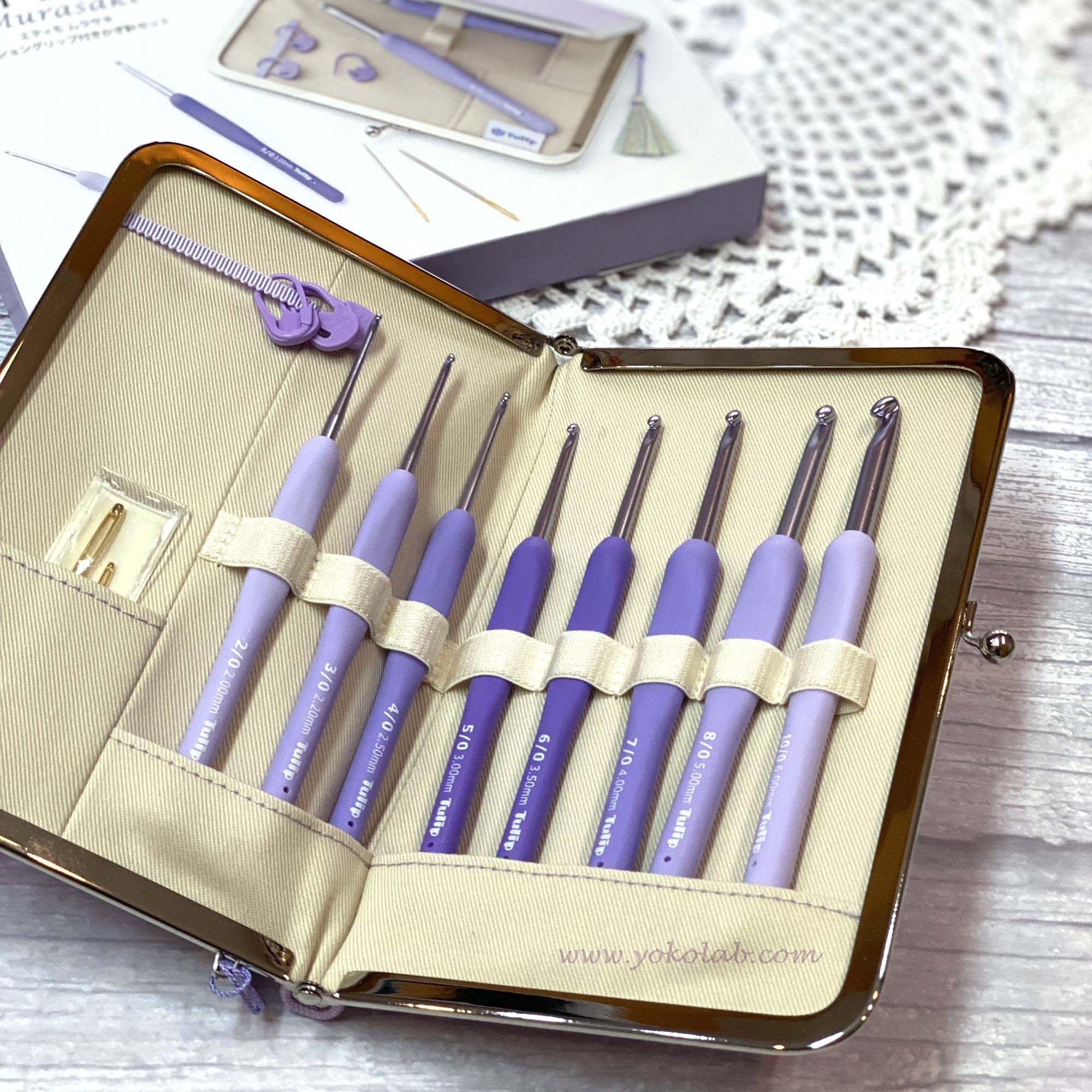 勾玉材料他一式 Tulip Etimo Murasaki 紫色鉤針套裝