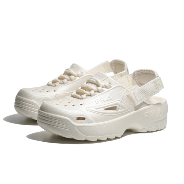 FILA 涼拖鞋 水鞋 香檳米 防水 可拆式 洞洞鞋 女 4S348Y999