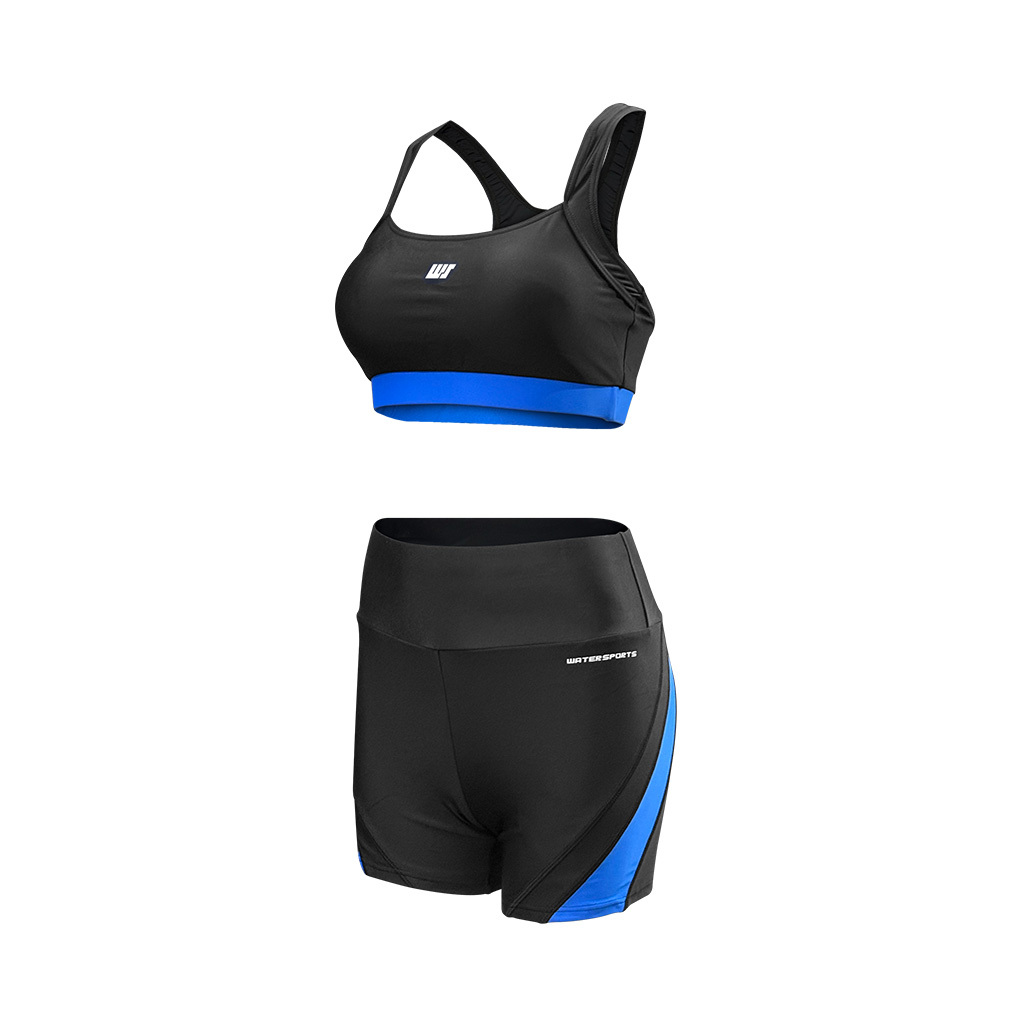 HydroFit 游泳 Bra Top 套裝 - 黑/藍