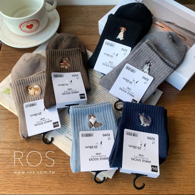 🇯🇵日本代購 GU日本限定動物刺繡中筒襪(6colors)