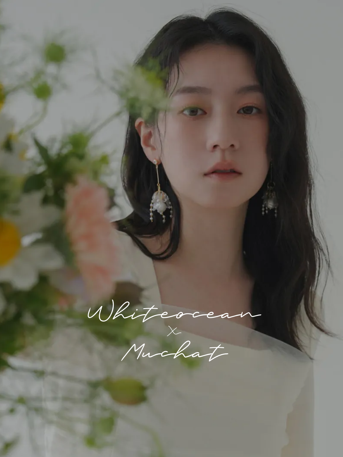 【婚紗聯名】綿月。MUCHAT手作14KGP珍珠貝殼純銀針耳環