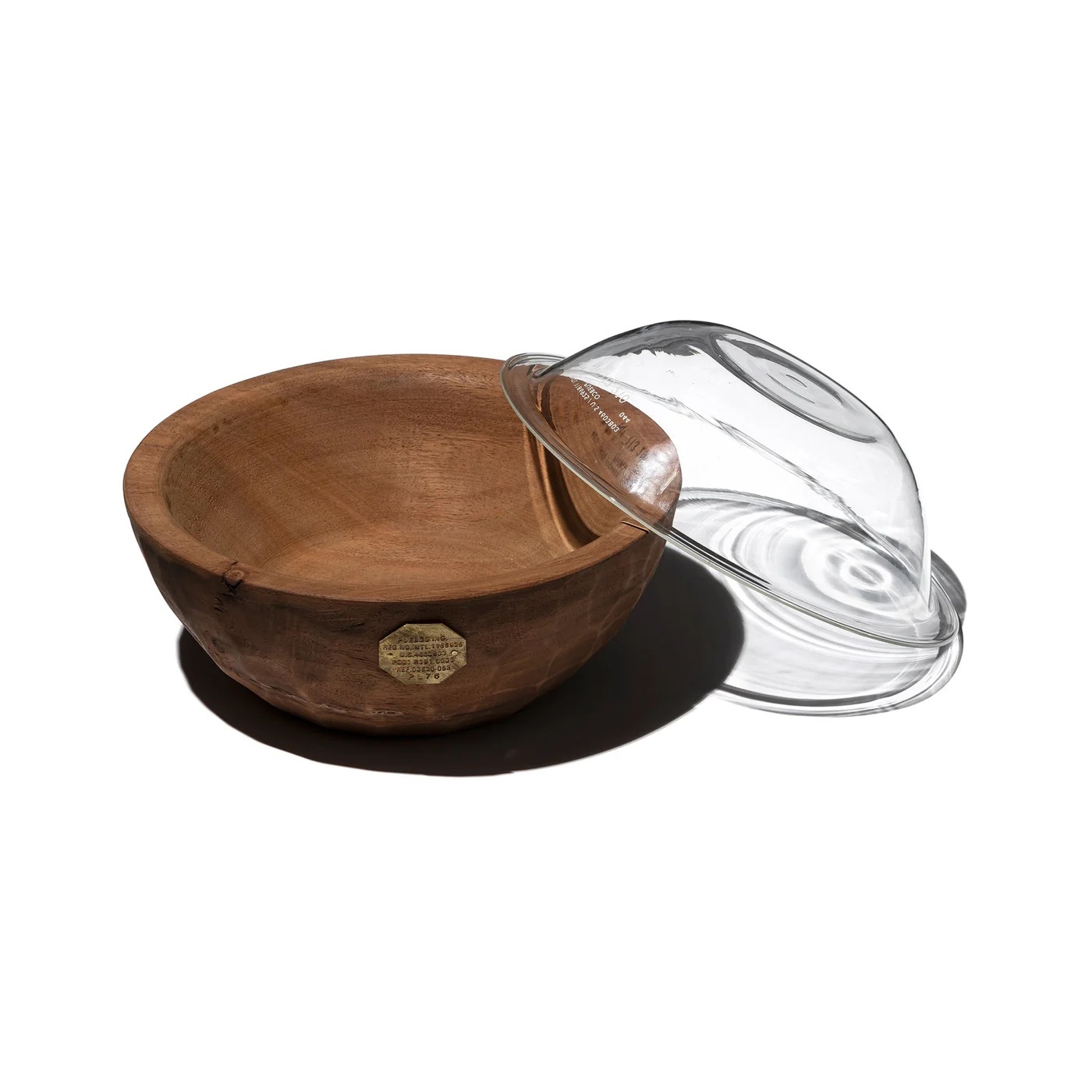 PUEBCO VINTAGE WOODEN BOWL WITH GLASS