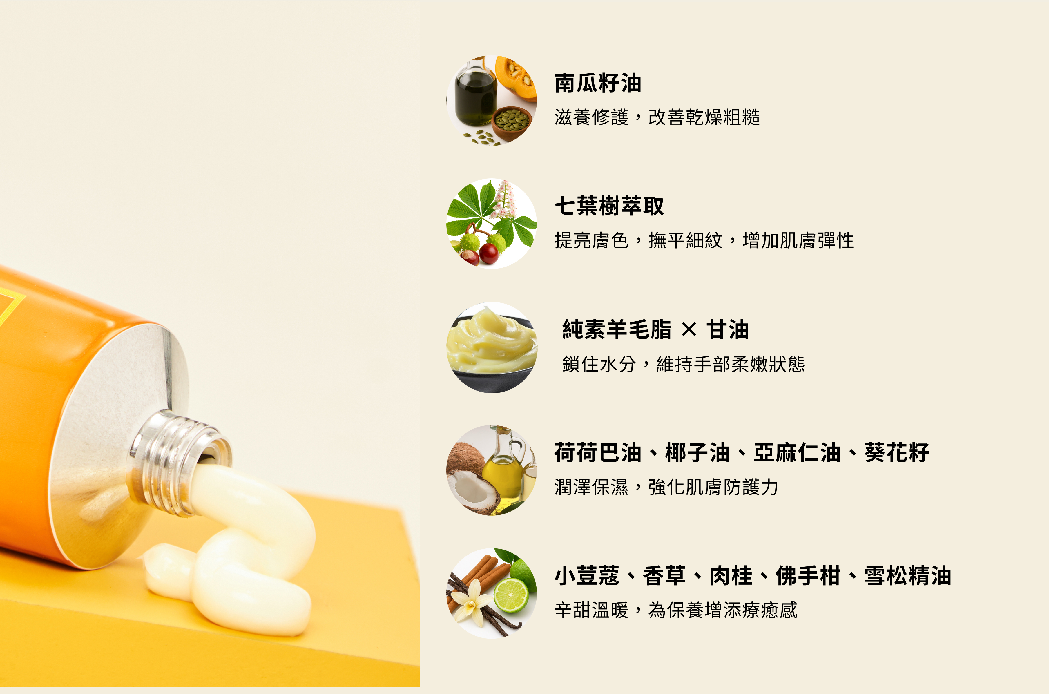 4Starlings 南瓜與小豆蔻護手霜成分與功效