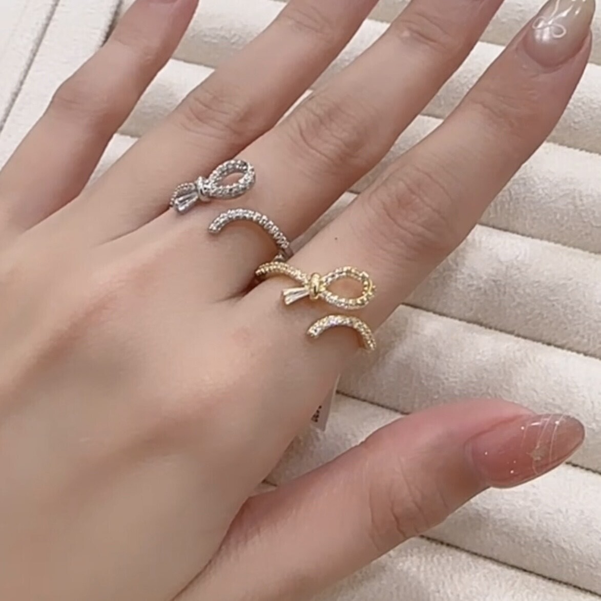 G07扭結排鑽調整戒