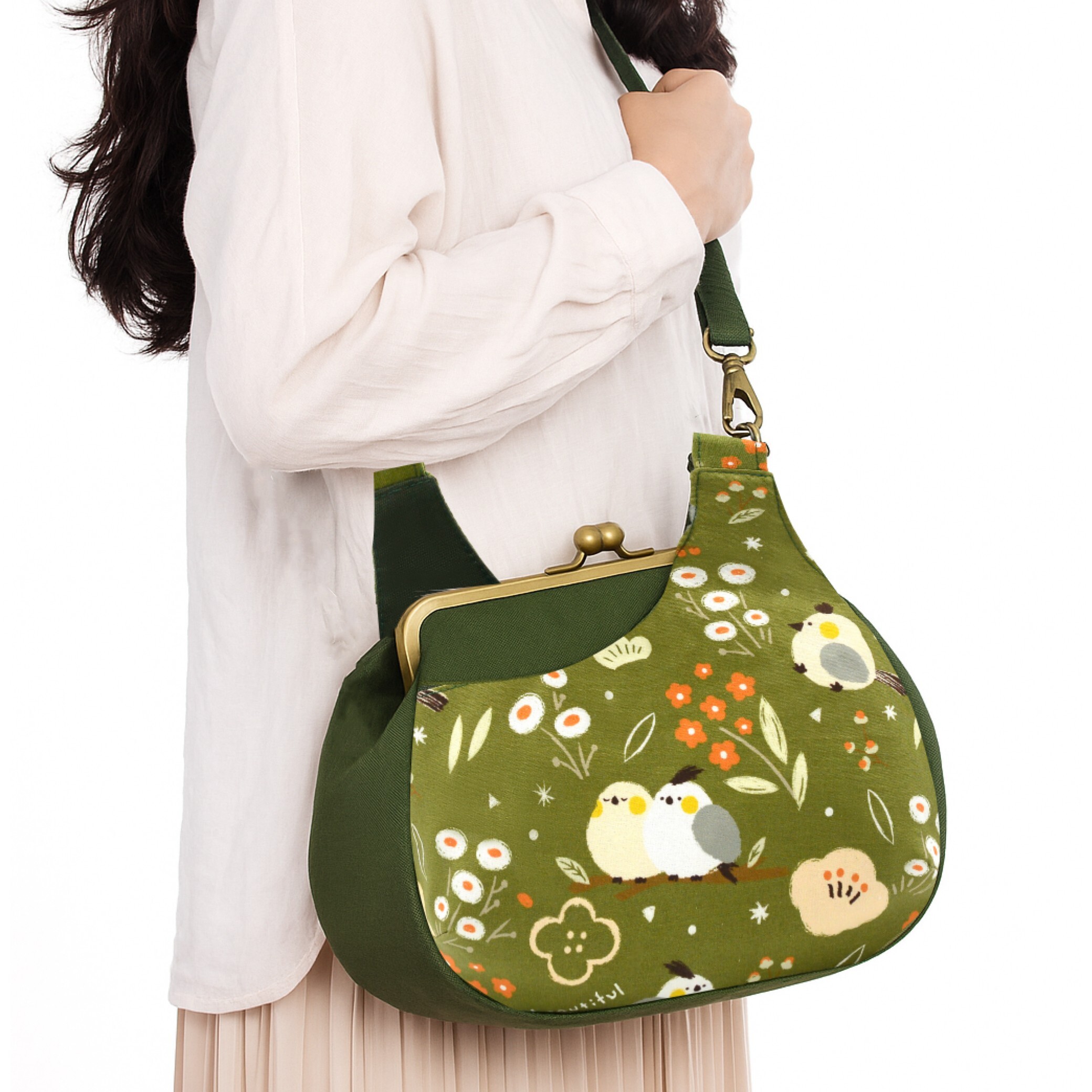 口金肩背/斜背包-枝頭小鳥【材料包】