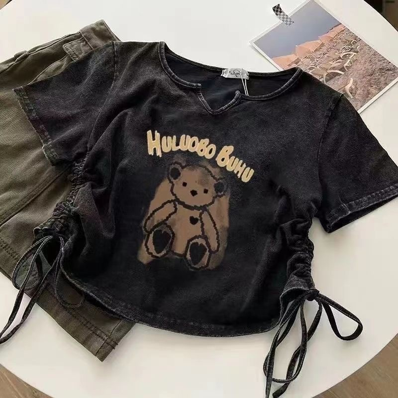 [2 PCS FOR RM50] Vintage Bear Print Couple Style T-Shirt