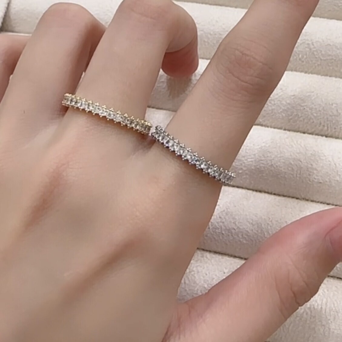 G17鋯石滿鑽排鑽調整戒