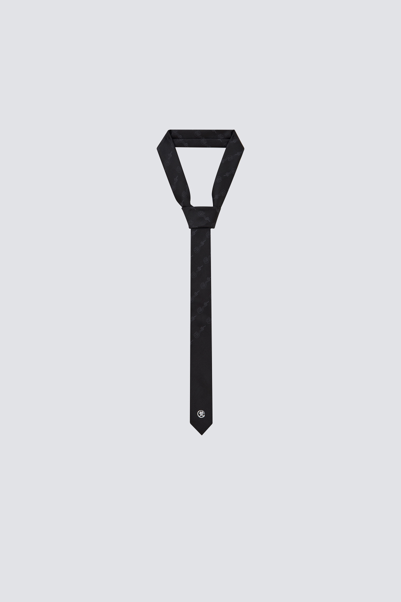 Japanese Shadow Floral Spirit Tie｜Black｜Hong Kong Original Design