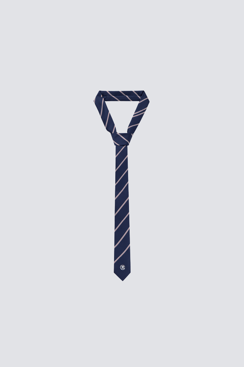 Sacred Script Striped Tie｜Navy｜Hong Kong Original Design