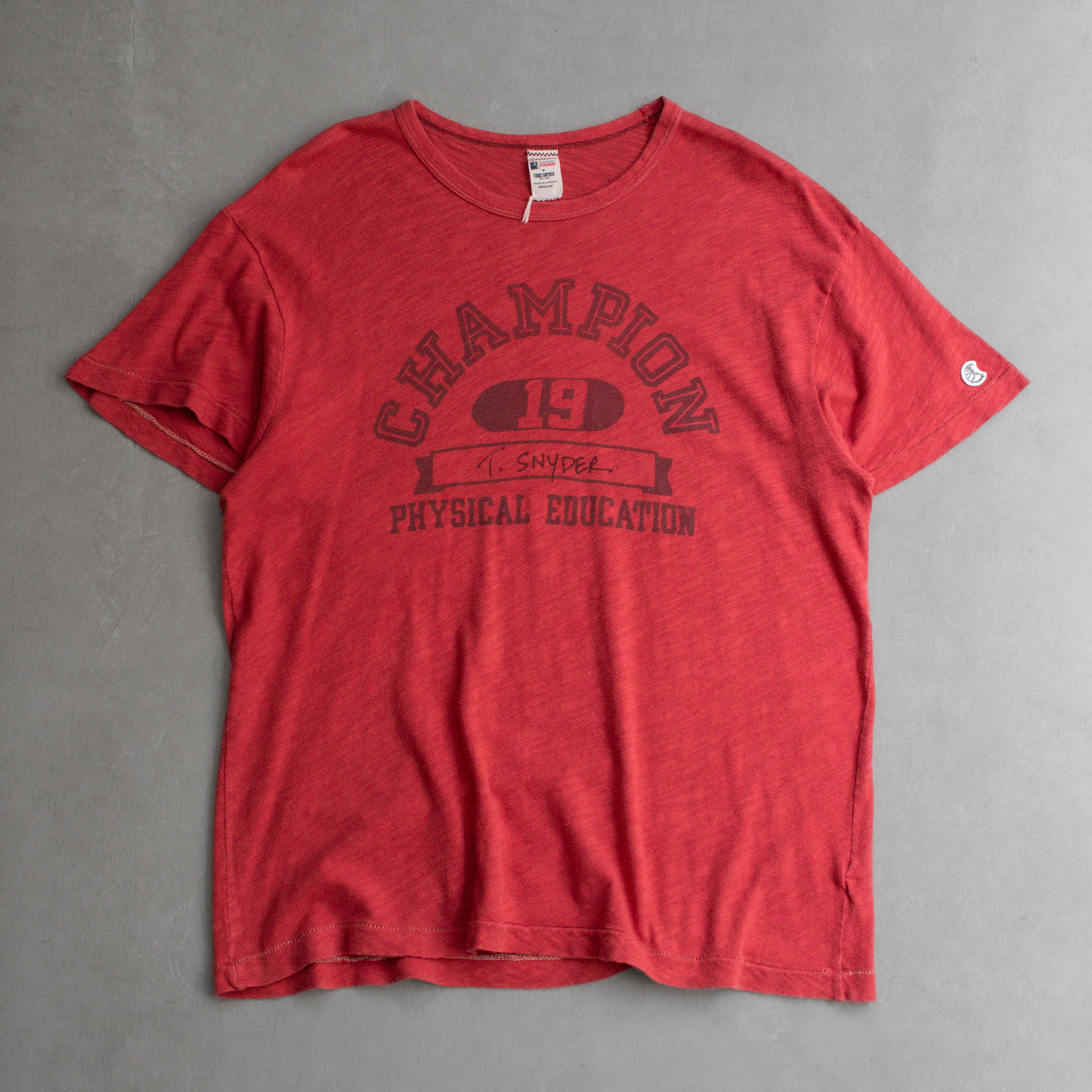 TODD SNYDER CHAMPION TEE 加拿大製 紅色 圖案 短袖 T恤